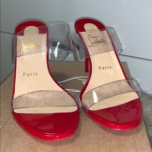 CHRISTIAN LOUBOUTIN JUST NOTHING 85 PATENT/PVC